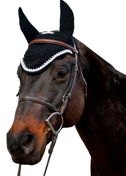 Equine Couture™ Fly Bonnet with Piping and Crystals