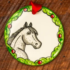Hand-Painted Horse Wreath Ornament