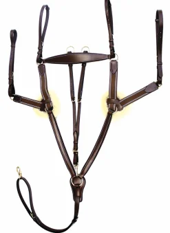Henri de Rivel Pro 5-Point Elastic Breastplate Martingale with Running Attachment