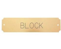 Notched Brass Stall Plate - 1 or 2 lines