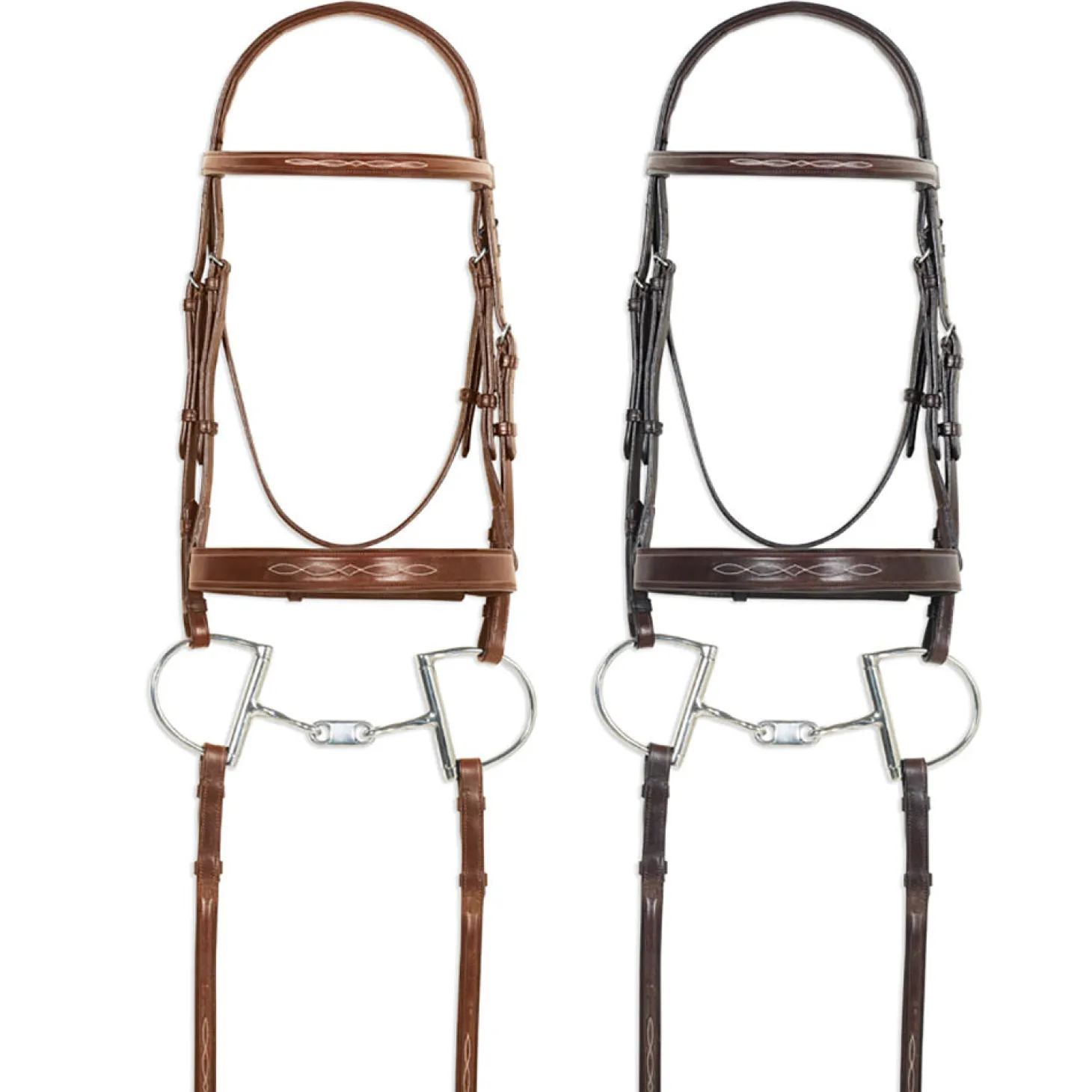 Pessoa® Pro Fancy-Stitched Wide Nose Bridle