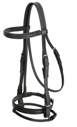 Tory Leather Company Deluxe Padded Dressage Bridle with Buckle Bit Ends