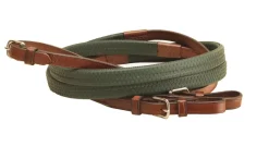 Tory Leather Company Rubber Grip Leather Reins with Buckle Ends