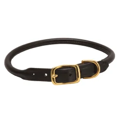 Tory Leather Rolled Leather Dog Collar