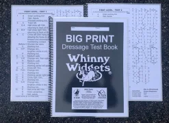 Whinny Widgets® Big Print Dressage Test Book (2023-2027)